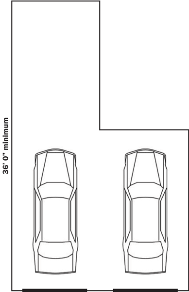 tandem garage dimensions