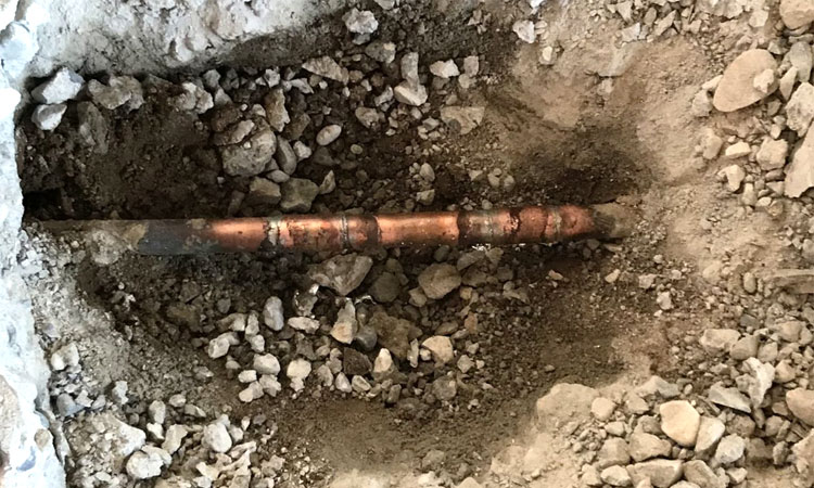 thaw underground copper pipe