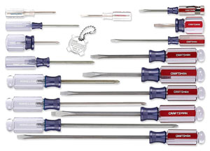 Slotted Screwdriver Size Chart